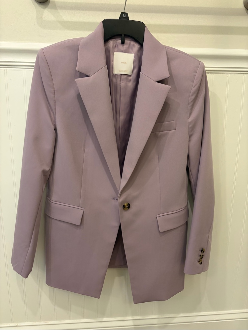 Mango Lavender Single-Button Blazer